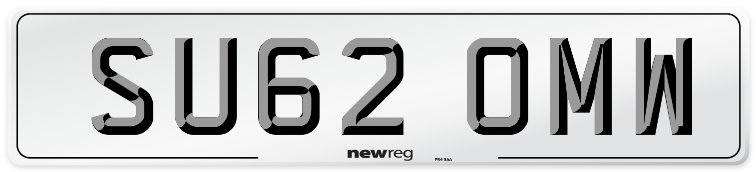 SU62 OMW Number Plate from New Reg
